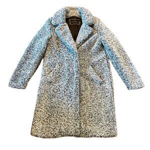 Lucky Brand Grey Teddy Sherpa faux fur Long Peacoat jacket M